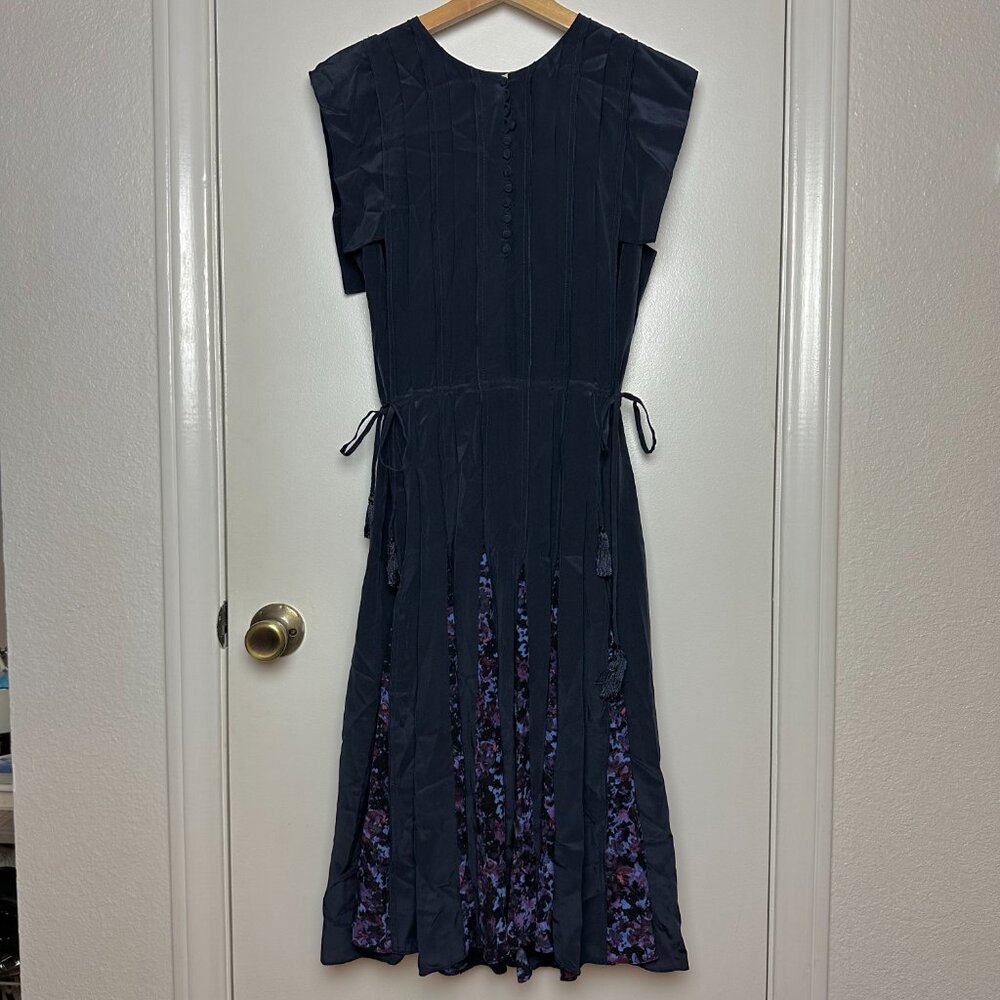 Rebecca Taylor Silk Dress Blue Floral 2